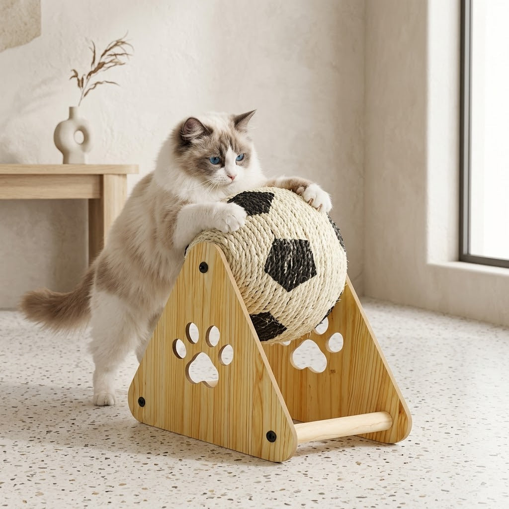 Mini Football Cat Exercise Training Toy Stand